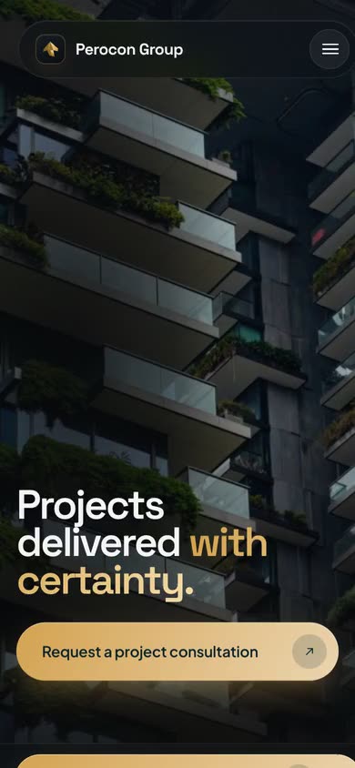 The Perocon construction concept build, moving on a phone